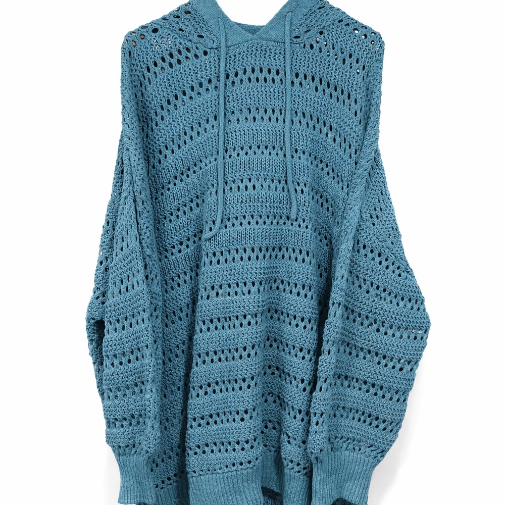 BloomChic Blue Knit Women's Hooded Sweater